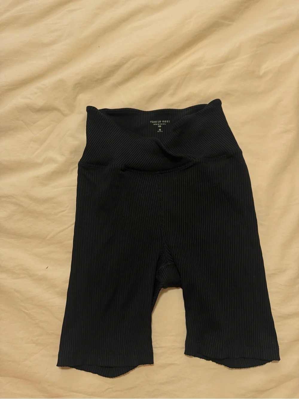 Ribbed Black Bike Shorts